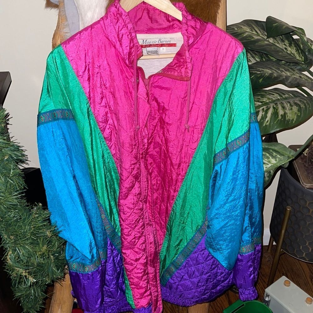 RARE Vintage 1990s Windbreaker Color-block Jacket